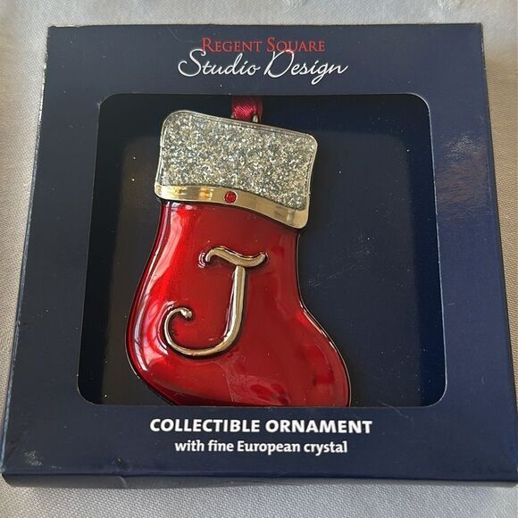 Regent Square Studio Design Collectible Ornament “J” with European Crystal! - Picture 3 of 3